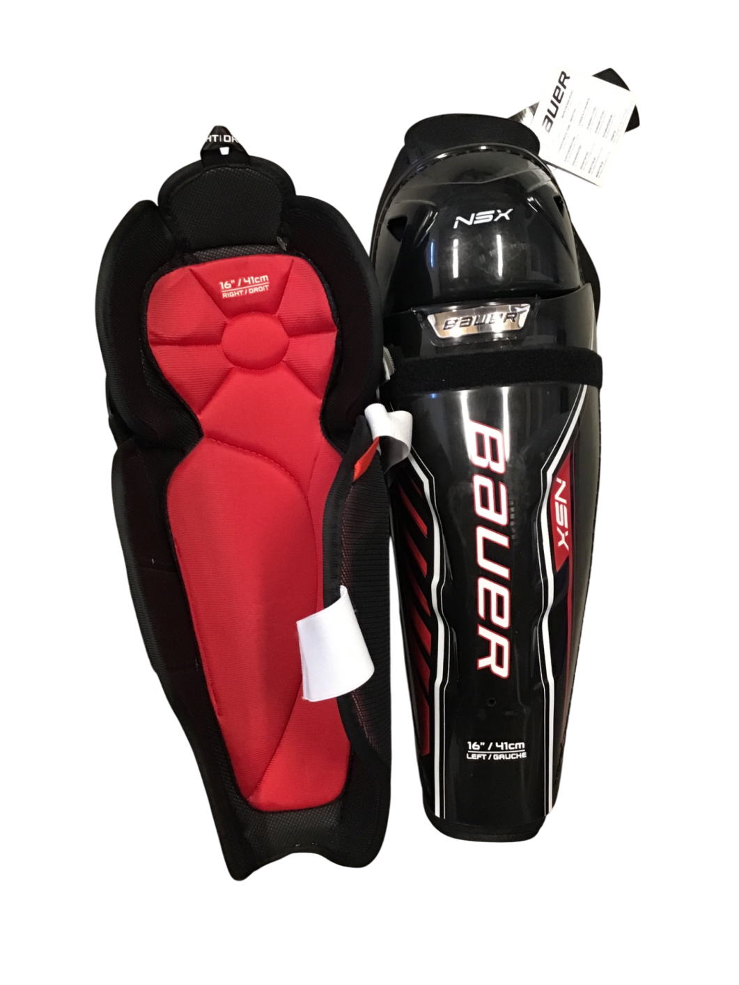 Bauer NSX Benskydd 41 cm Svart och röd