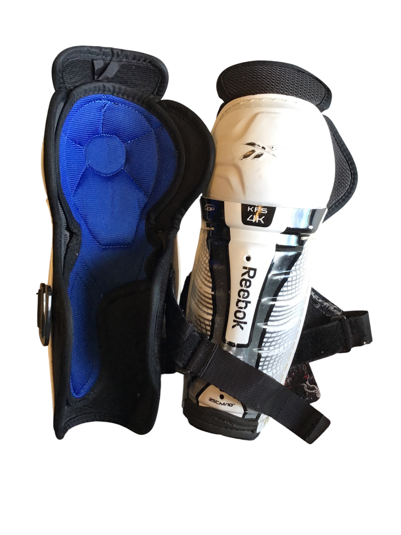 Reebok KFS 4K Benskydd 25 cm Vit och svart