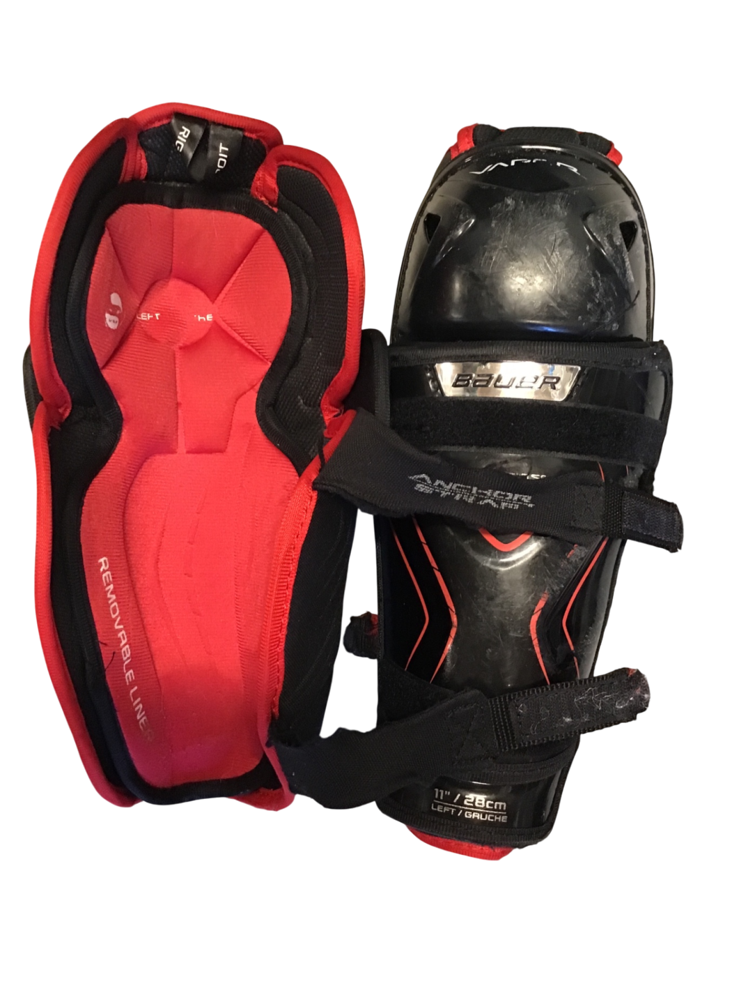 Bauer X800 SE Lite Benskydd 28 cm Red and Black