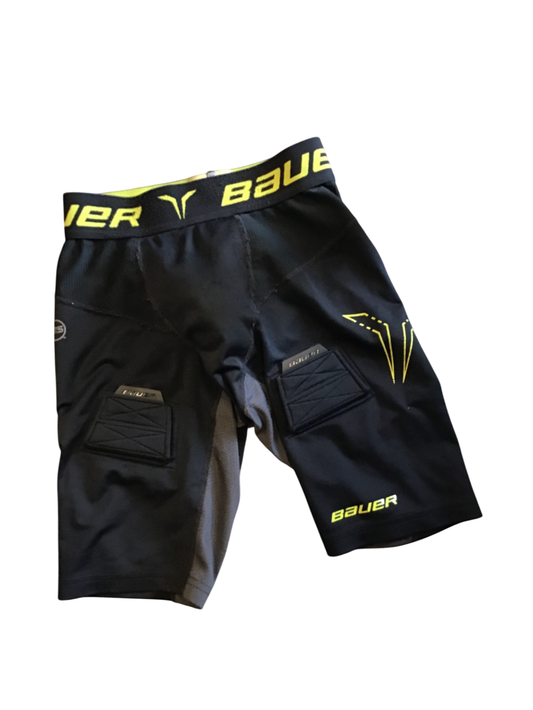 Bauer Suspbyxa Yth S/M Black with yellow accents