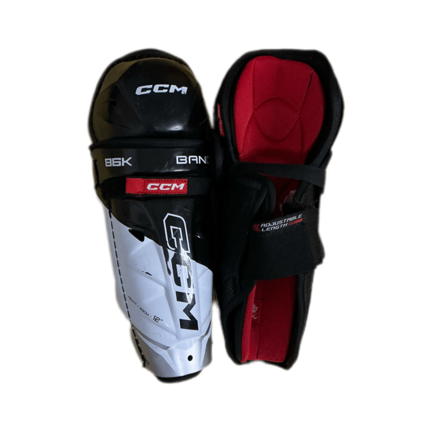 CCM Bandy 86K Benskydd 30 cm Svart vit